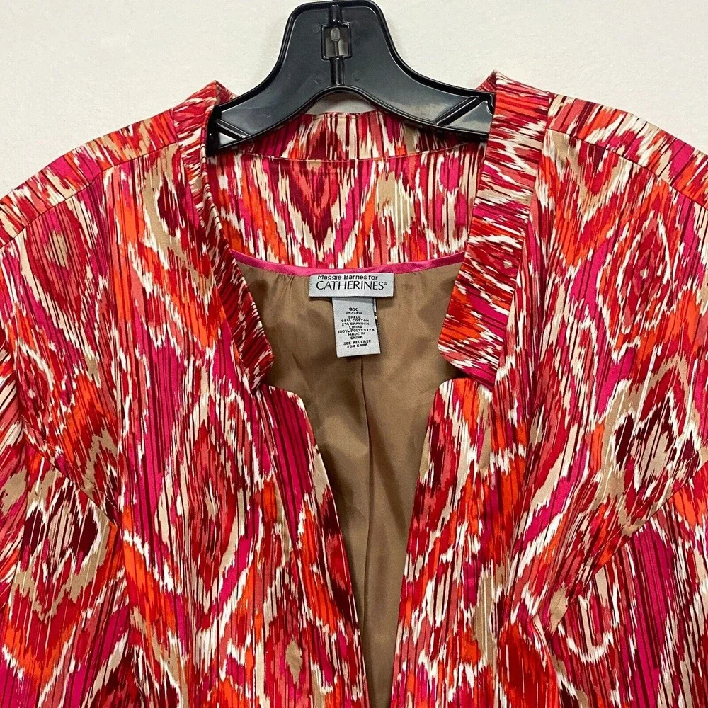 Maggie Barnes for Catherines Open Blazers Women Plus Sz 3x‎ Abstract Print